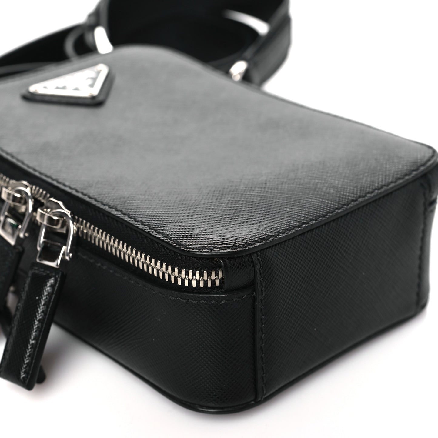 Saffiano Travel Brique Crossbody Messenger Bag Black