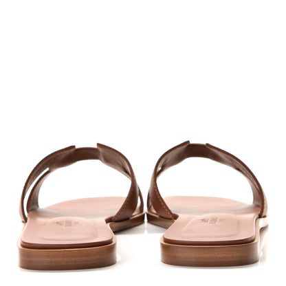 Hermes Box Calfskin Oran Sandals 38.5 Gold 8 of 17