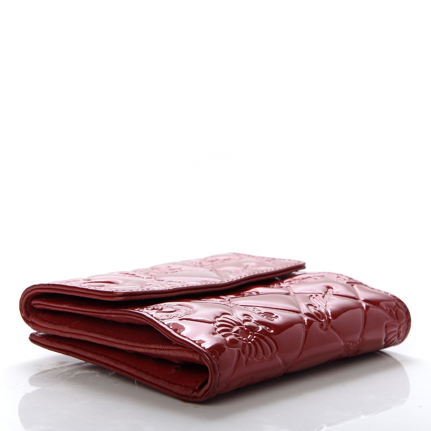 Chanel Patent Calfskin Lucky Symbols Compact French Flap Wallet Red 4 of 7