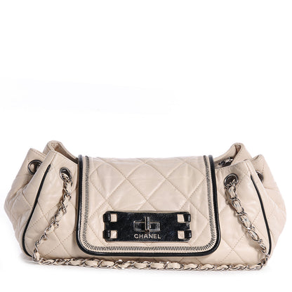 Chanel Lambskin Quilted East West Accordion Flap Ivory 1 of 8