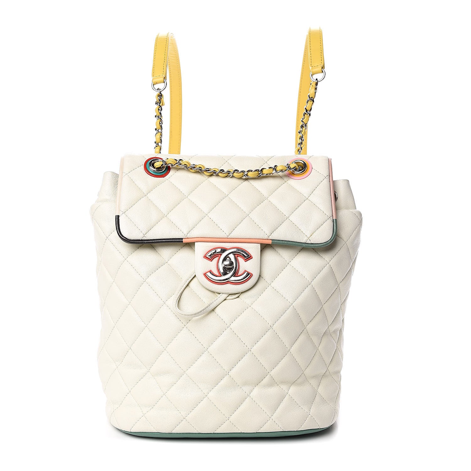Chanel Lambskin Quilted Small Cuba Urban Spirit Backpack White 1 of 14