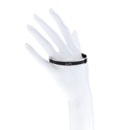Hermes Enamel Printed Narrow Caleche Bracelet 62 Black 2 of 5
