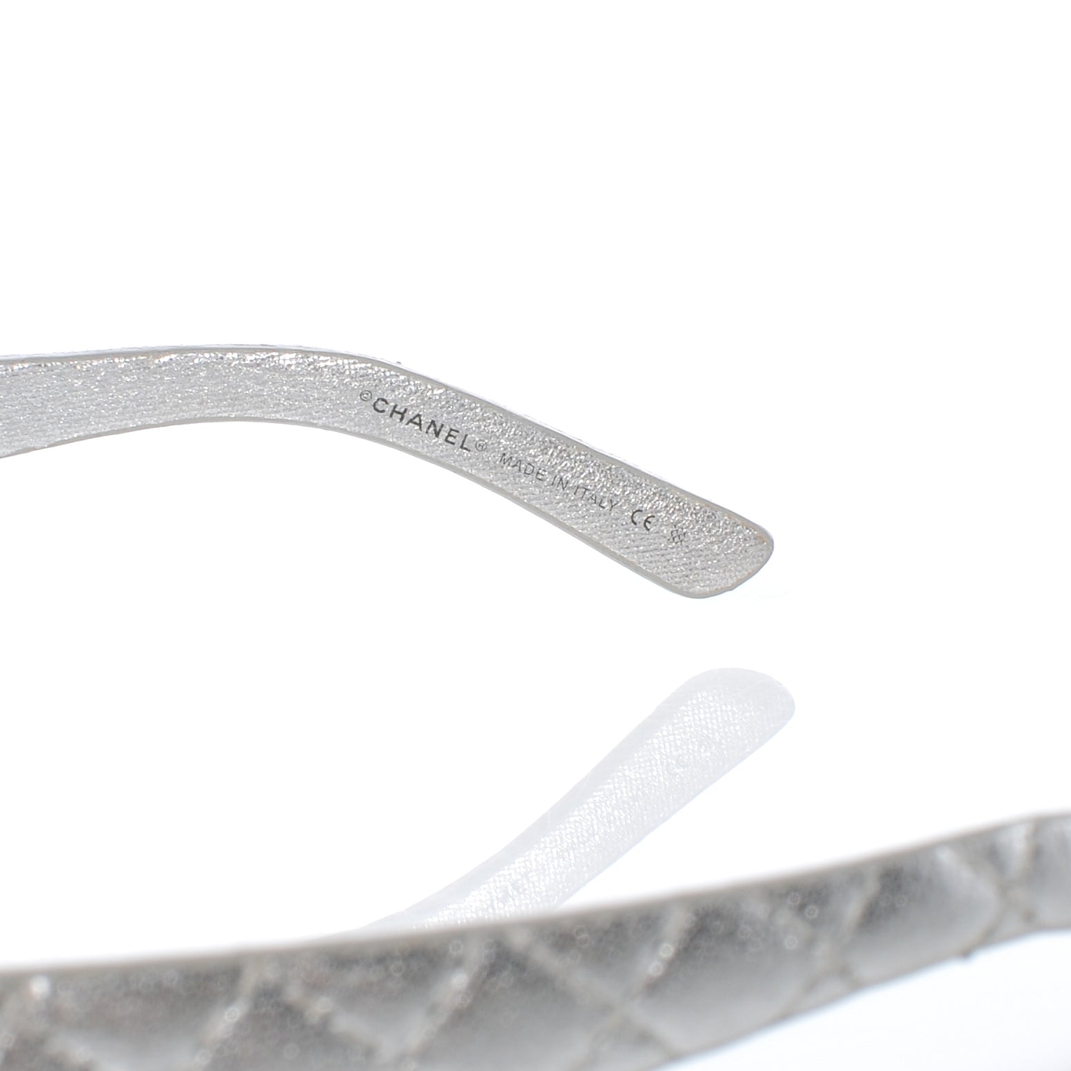 Chanel Leather Quilted CC Sunglasses 4157 Silver 4 of 7