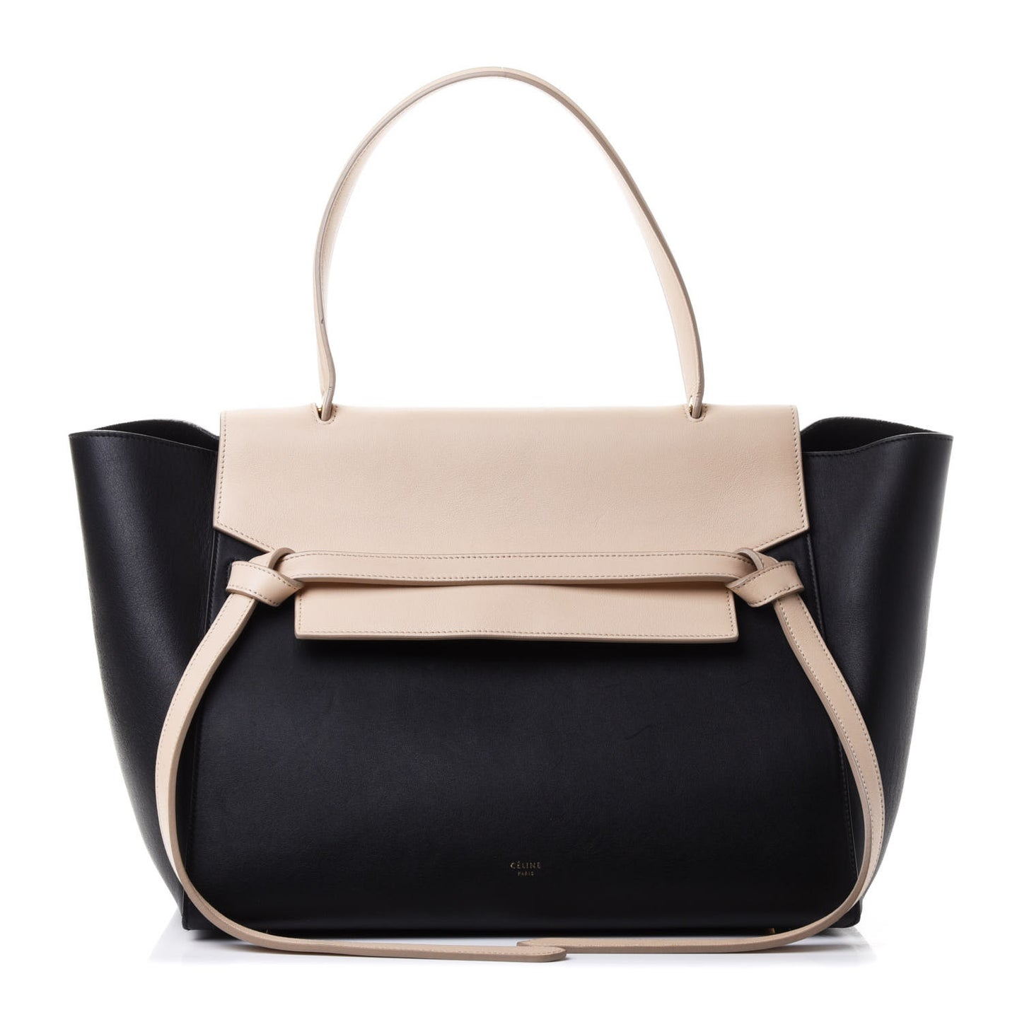 Smooth Calfskin Small Bi-Color Belt Bag Black Cream