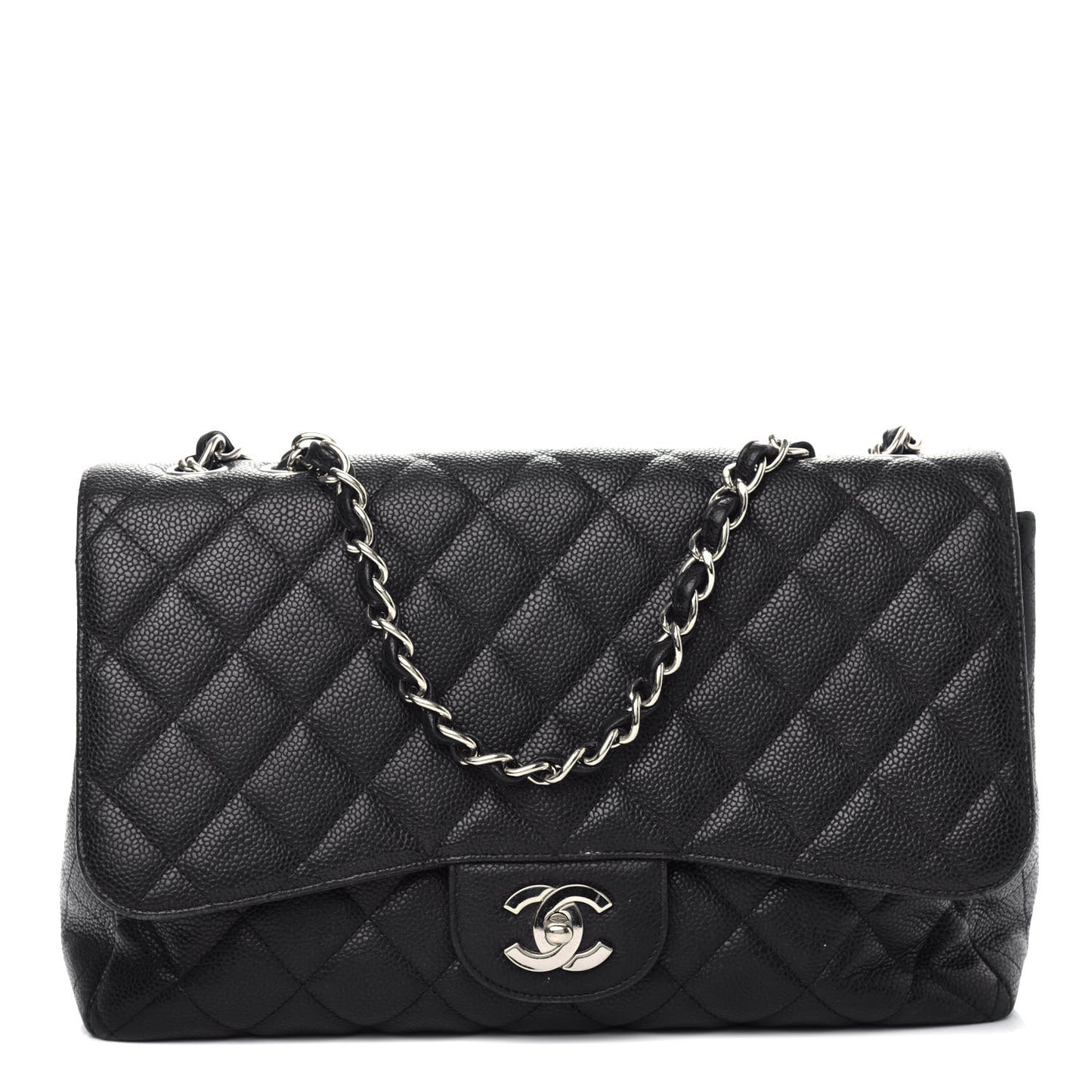 Caviar Quilted Jumbo Single Flap Black