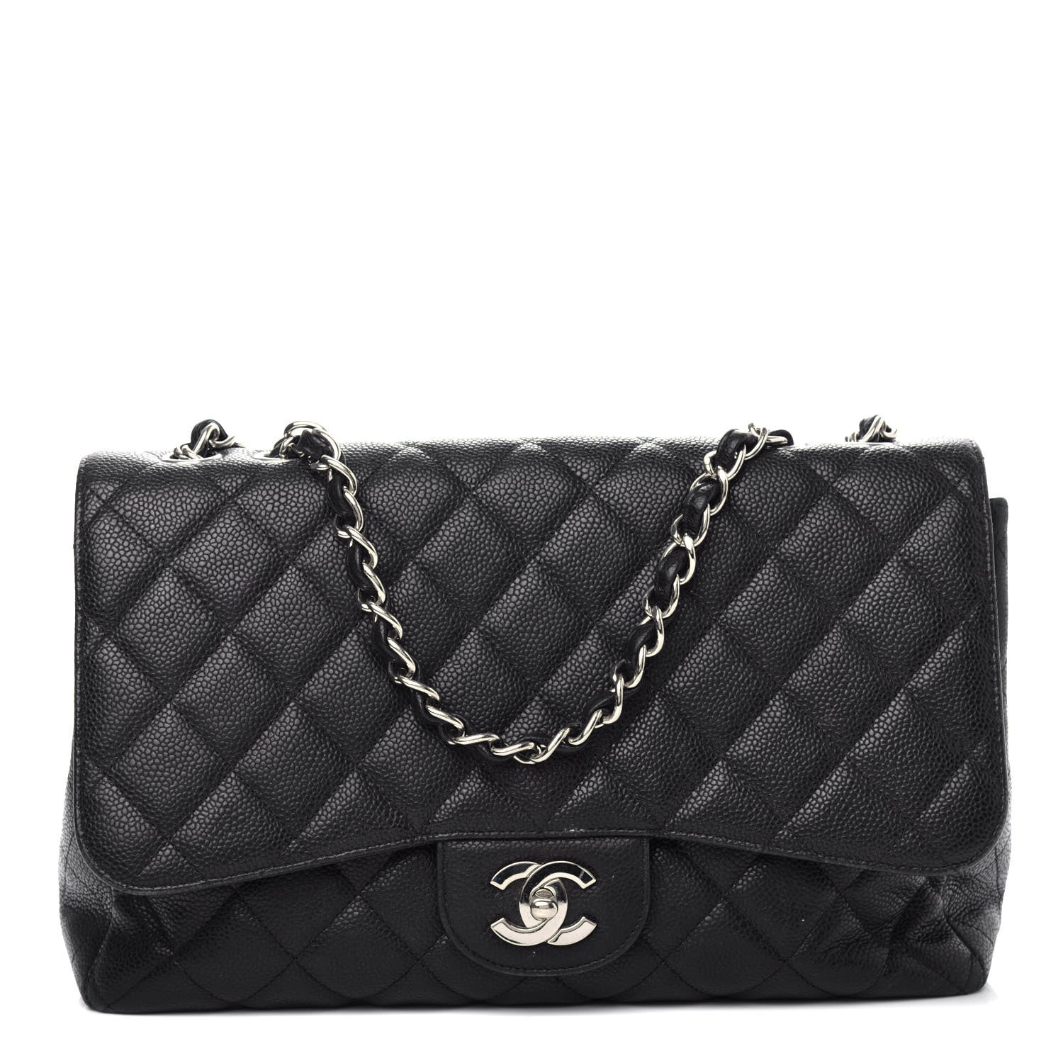 Chanel Caviar Quilted Jumbo Single Flap Black 1 of 14