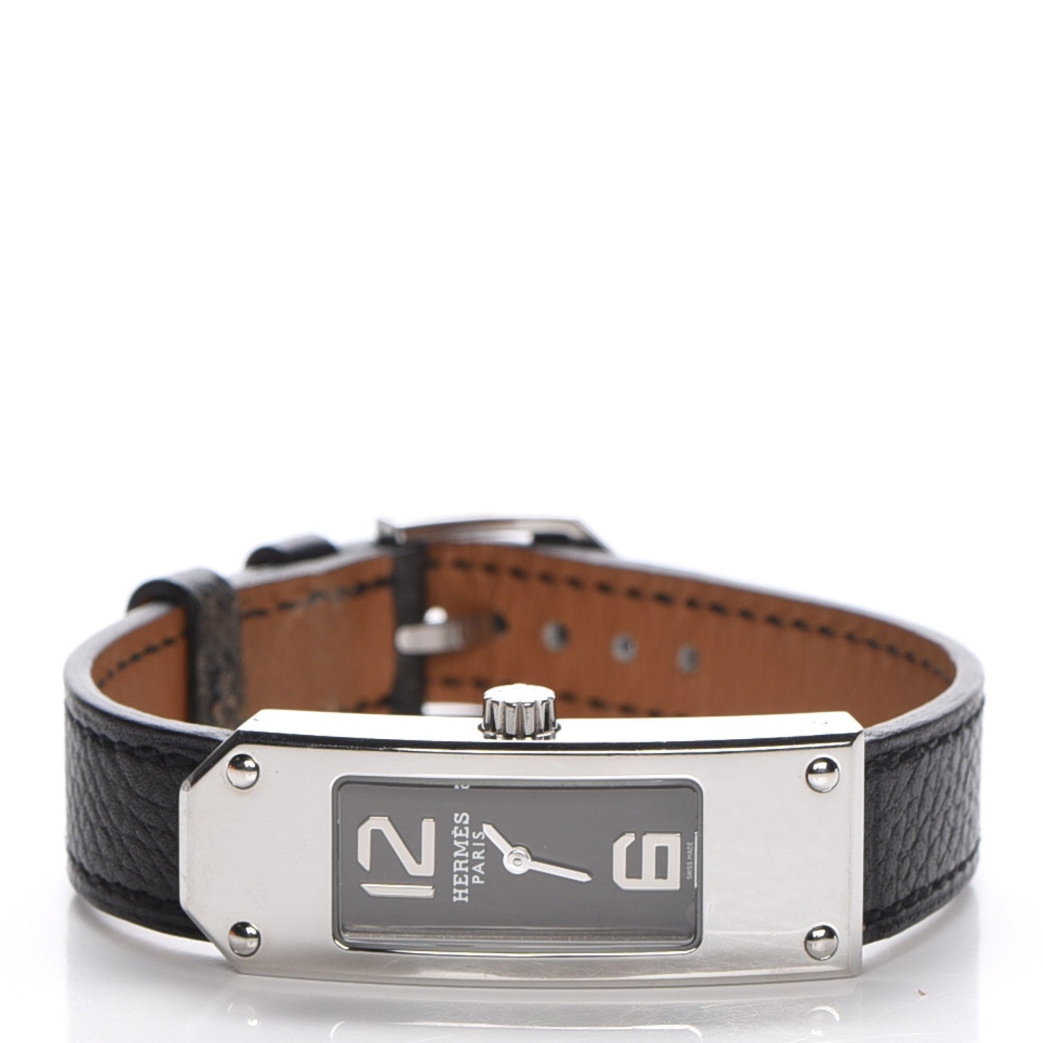 Hermes Stainless Steel Epsom 15mm Kelly II Quartz Watch Noir 3 of 9