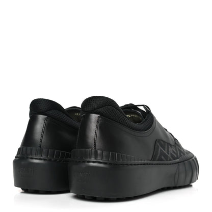 Fendi Fabric Jacquard Vitello Technical Fabric FF Mens Fendi Force Low Top Sneakers 12 Black 4 of 9