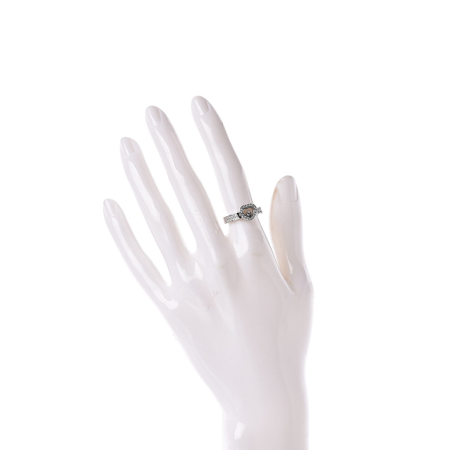 18K White Gold Diamond Happy Heart Ring 50 5.25