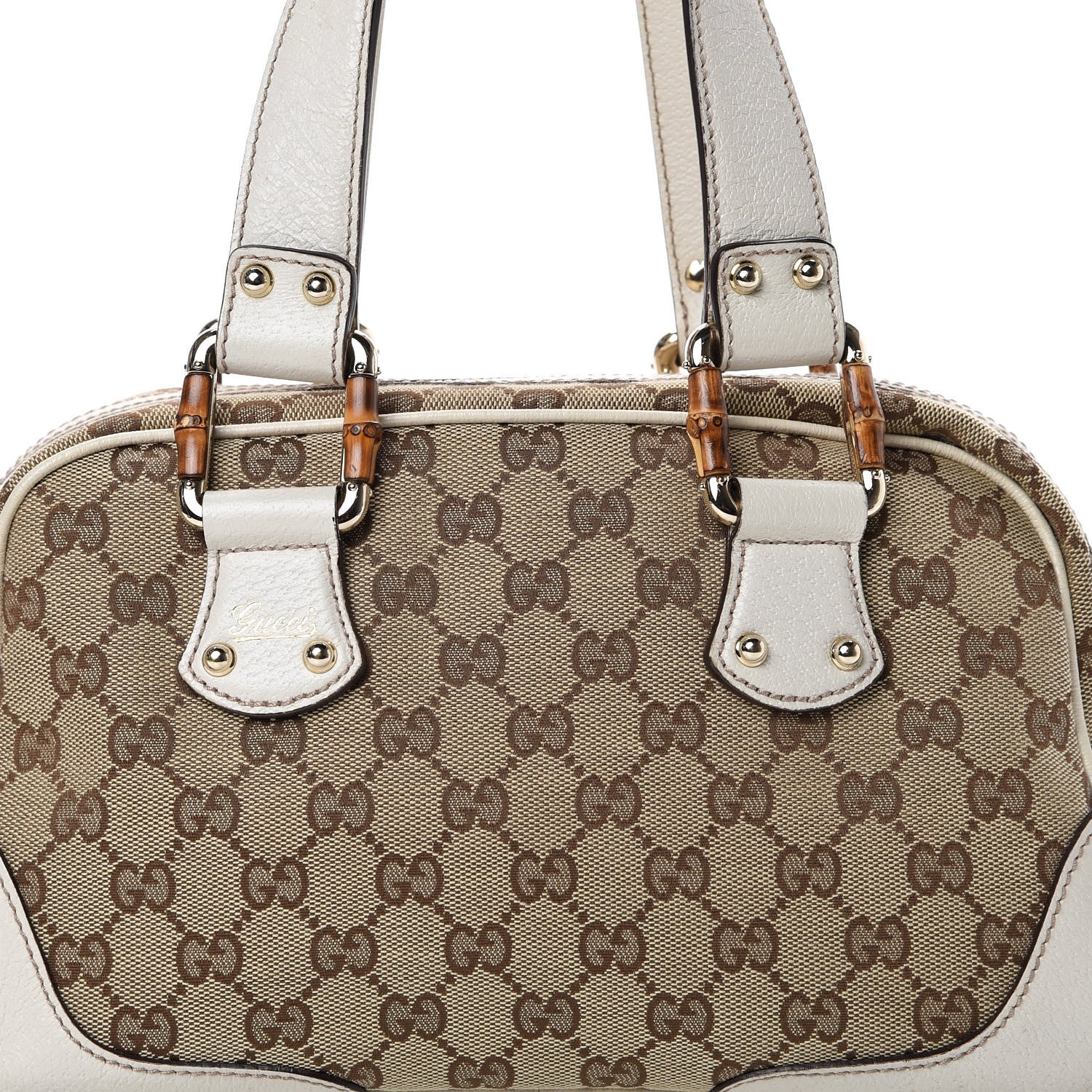 Gucci Monogram Bamboo Boston Off White 7 of 16