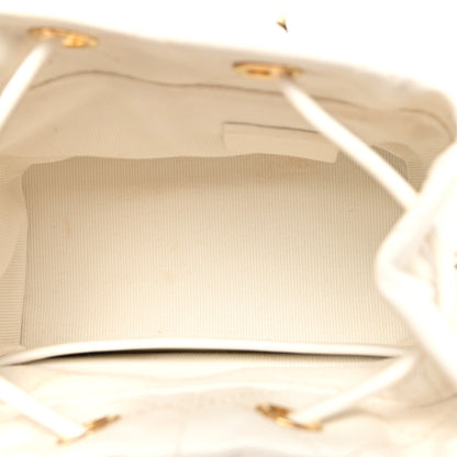 Chanel Metal Lambskin Quilted Small Chain Bucket Bag White 5 of 11
