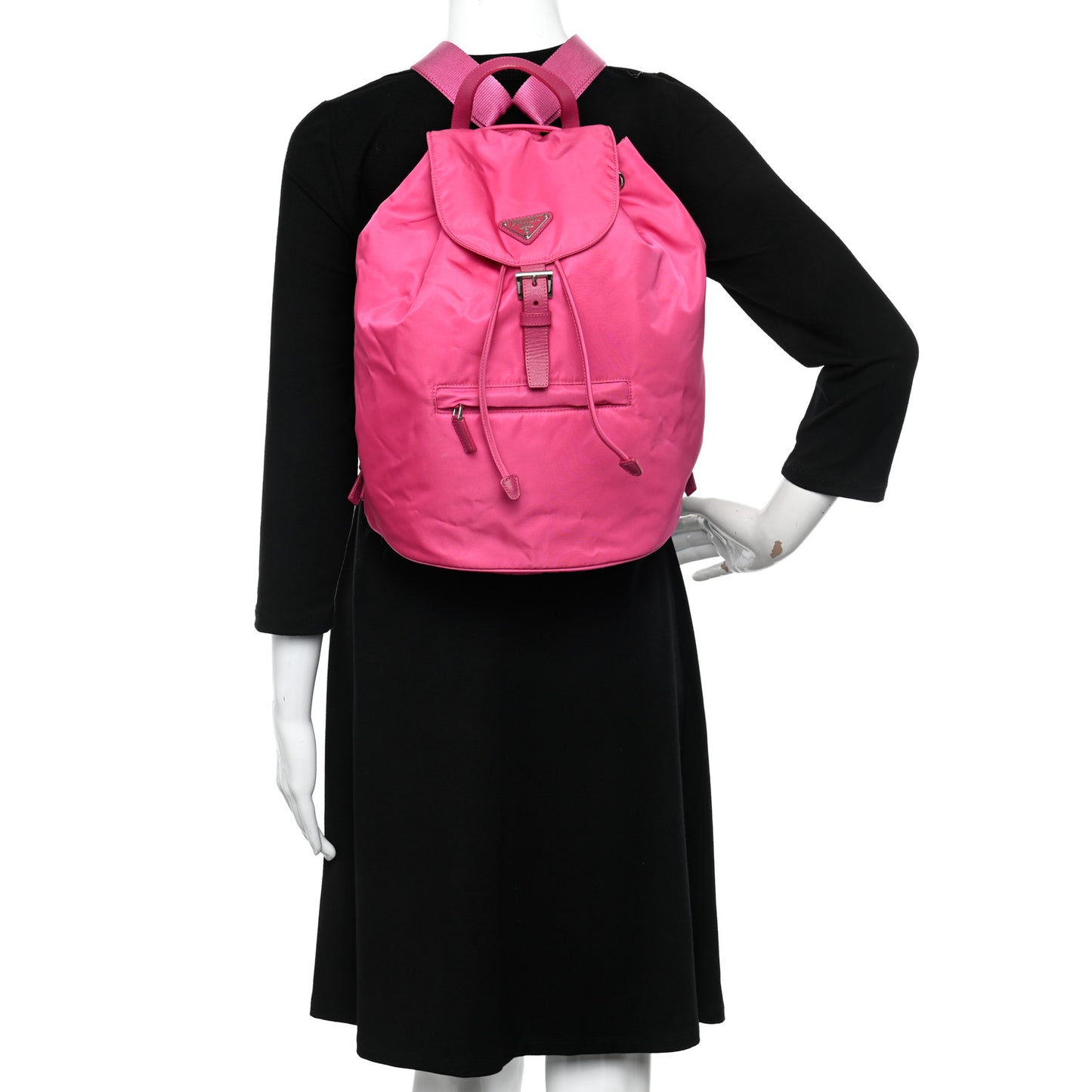 Tessuto Nylon Saffiano Vela Medium Backpack Pink