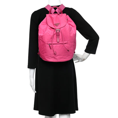 Prada Tessuto Nylon Saffiano Vela Medium Backpack Pink 2 of 9
