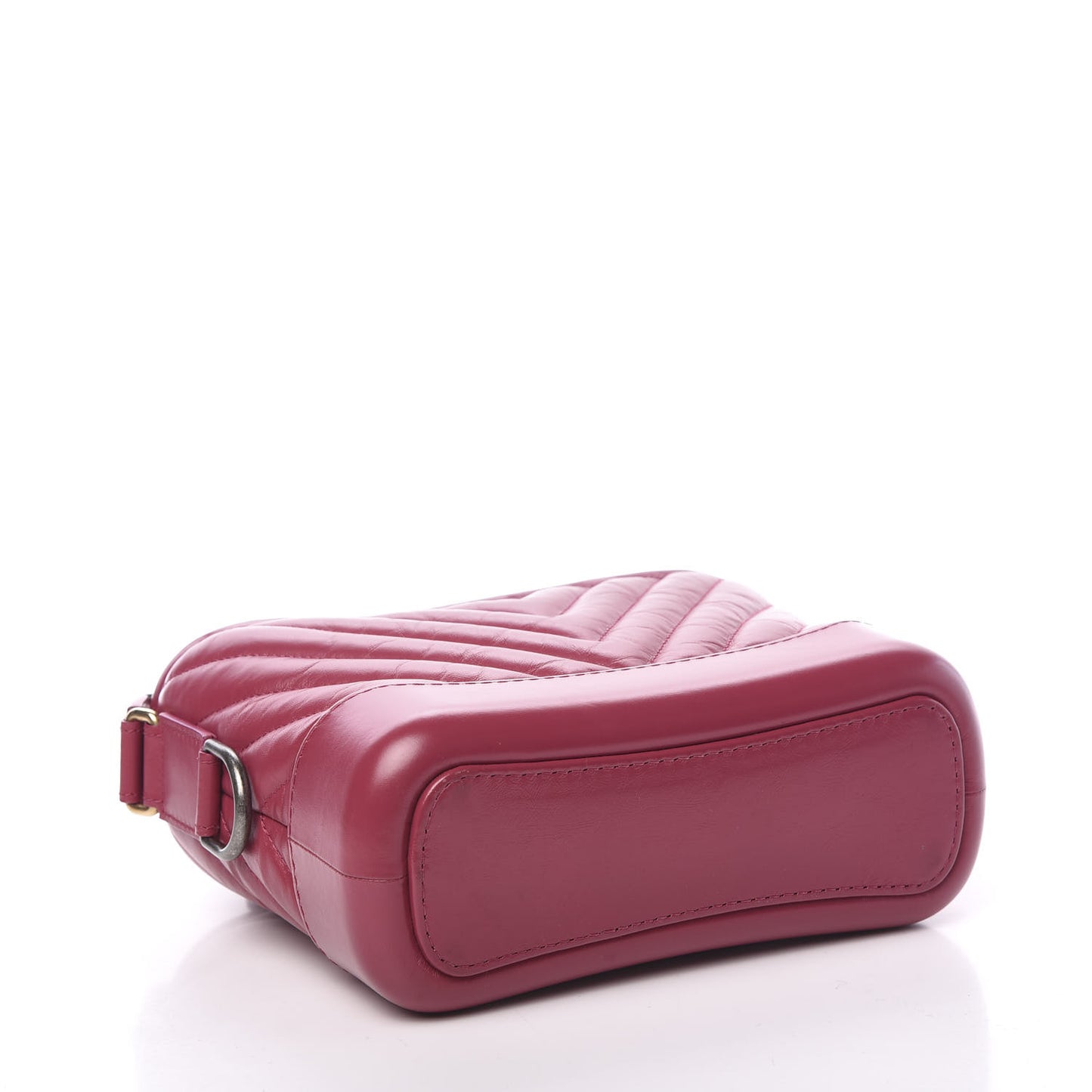 Aged Calfskin Chevron Quilted Small Gabrielle Hobo Dark Pink