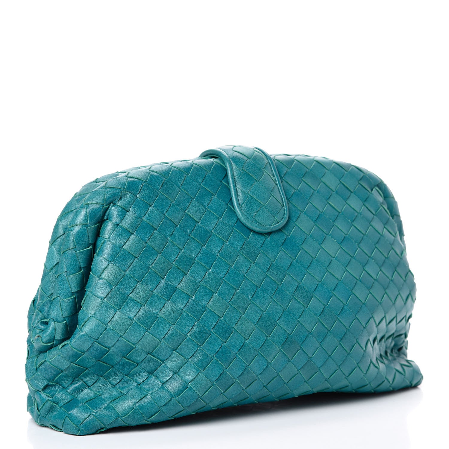 Bottega Veneta Nappa Intrecciato The Lauren 1980 Clutch Aqua 2 of 7