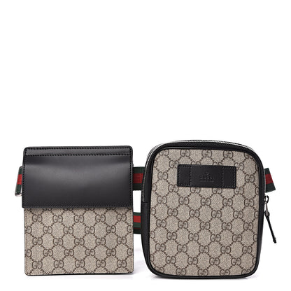 Gucci GG Supreme Monogram Web Belt Bag Black 1 of 13