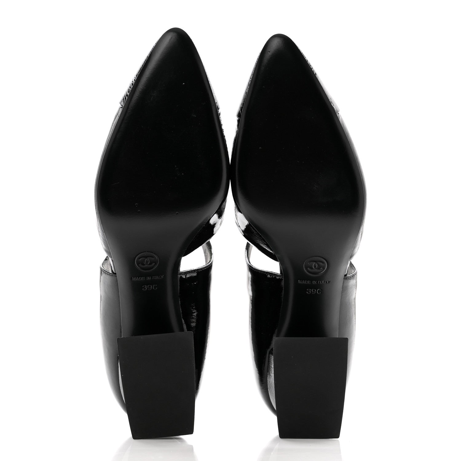 Chanel Patent Goatskin Cap Toe Pumps 39 Black 5 of 11