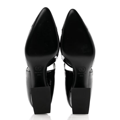 Chanel Patent Goatskin Cap Toe Pumps 39 Black 5 of 11