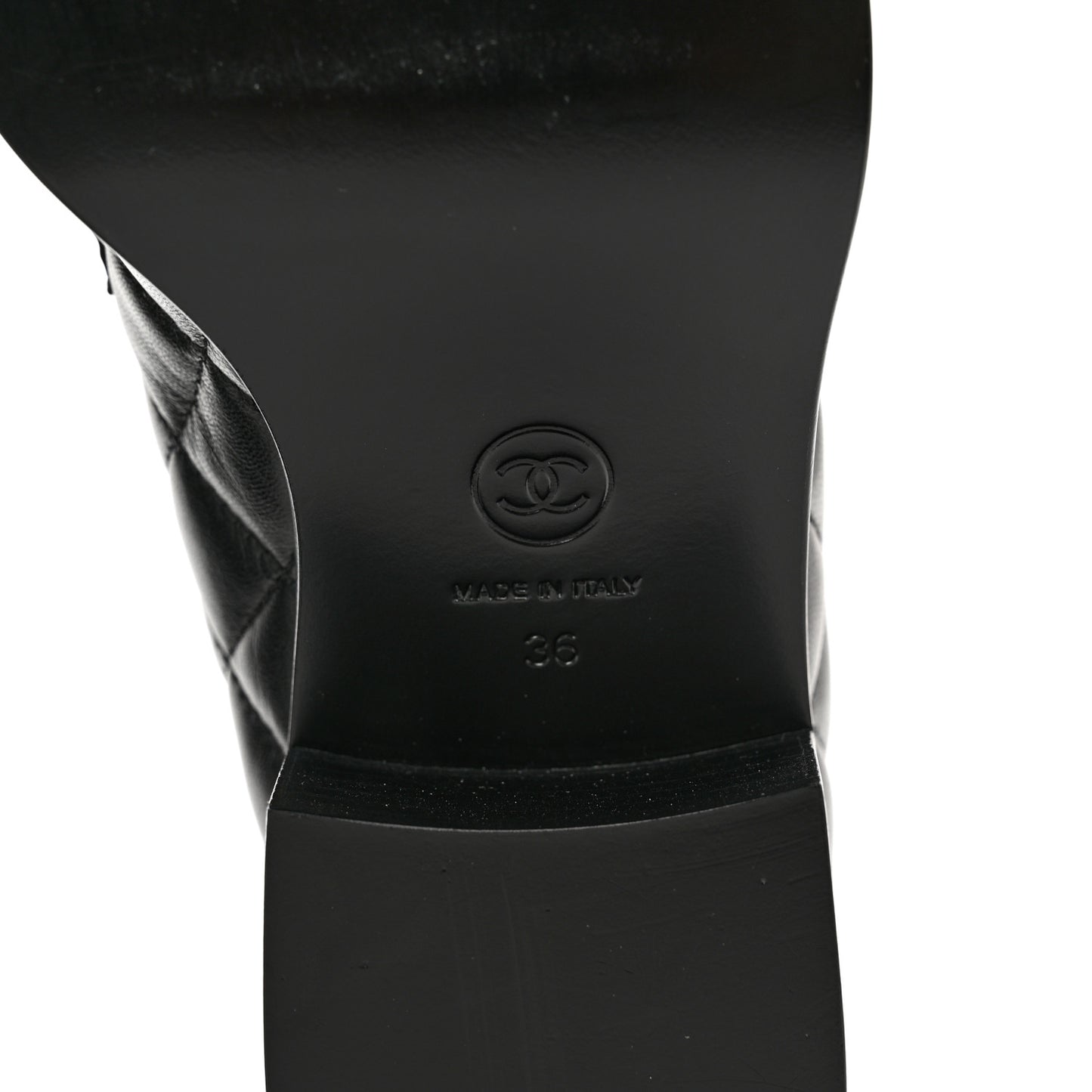 Lambskin Quilted CC Heart Loafers 36 Black