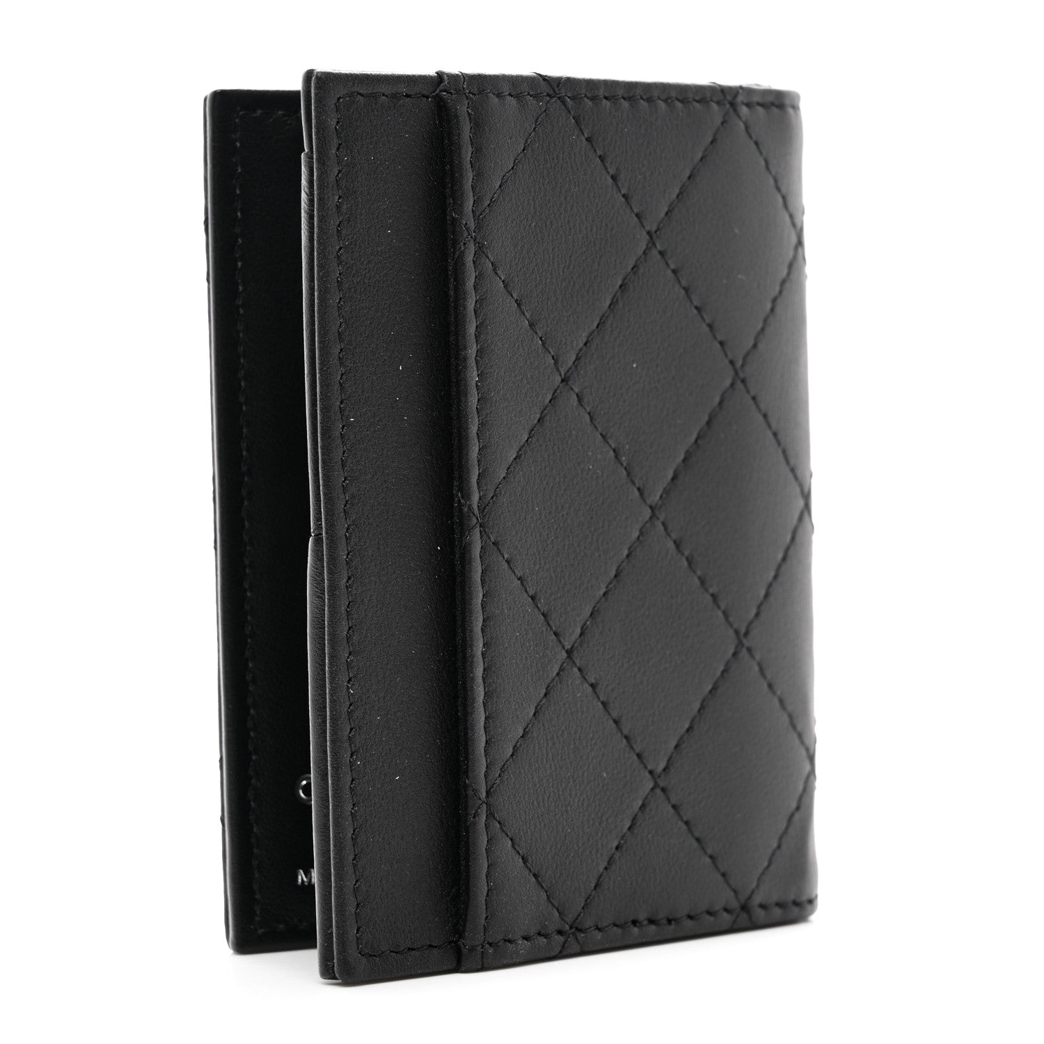 Chanel Grained Calfskin Quilted Card Holder Wallet So Black 3 of 8