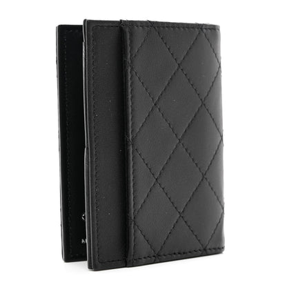 Chanel Grained Calfskin Quilted Card Holder Wallet So Black 3 of 8