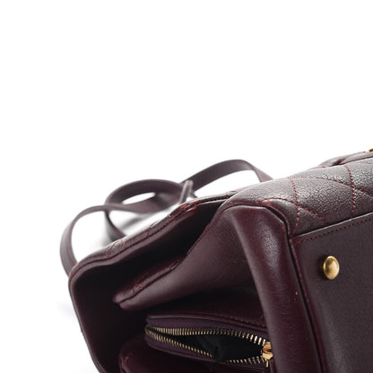 Chanel Shiny Sheepskin Quilted Large Trapezio Flap Dark Burgundy 11 of 13