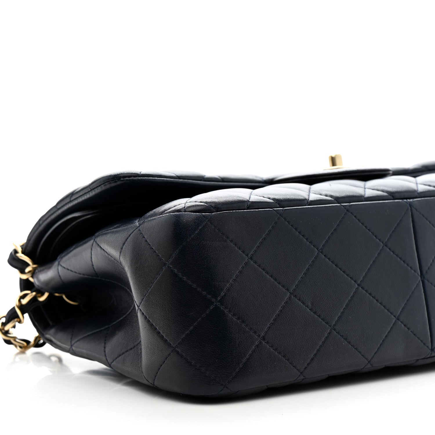 Chanel Lambskin Quilted Jumbo Double Flap Navy 9 of 12