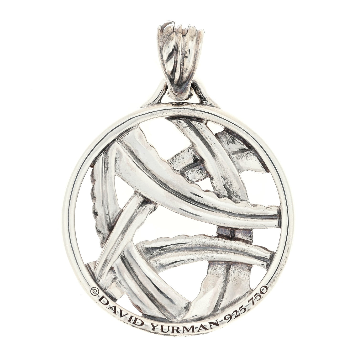 David Yurman Sterling Silver 18K Yellow Gold Papyrus Enhancer Pendant 3 of 4