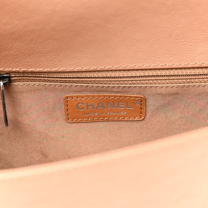 Chanel Calfskin Quilted New Medium Boy Top Handle Flap Light Brown 6 of 10
