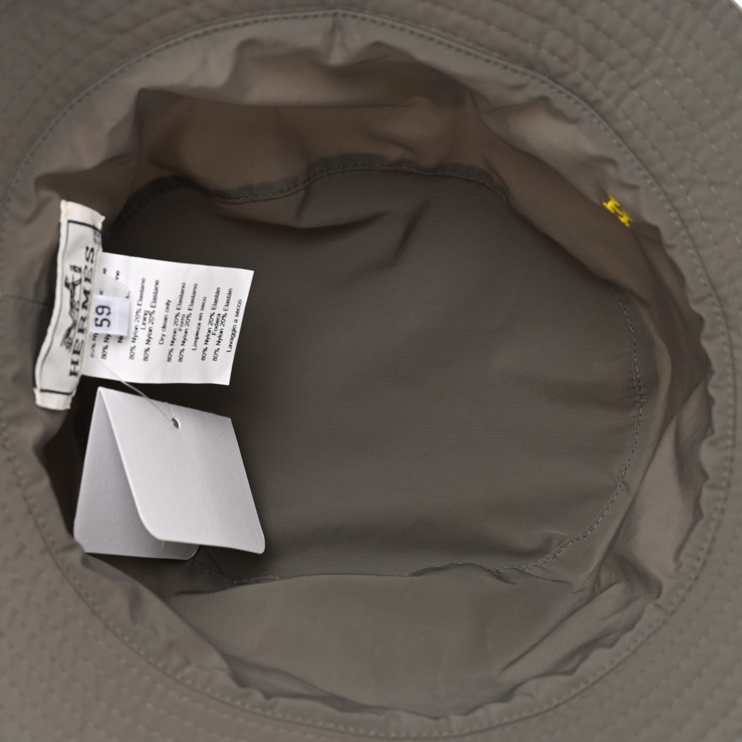 Hermes Technical Canvas Mens Ethan Bucket Hat 59 Vapeur Soufre Gravier 5 of 7
