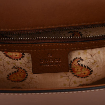 Gucci Calfskin Feline Medium GG Marmont Top Handle Bag Brown 6 of 8