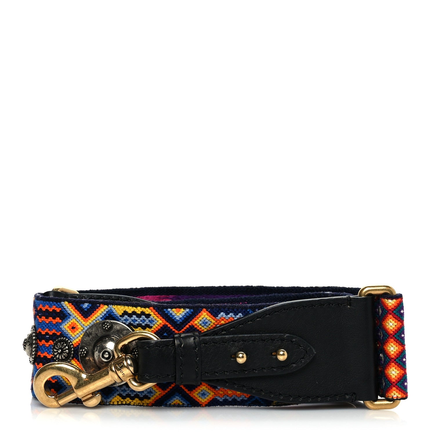 Christian Dior Canvas Embroidered Studded Mexico Shoulder Strap Multicolor 1 of 6