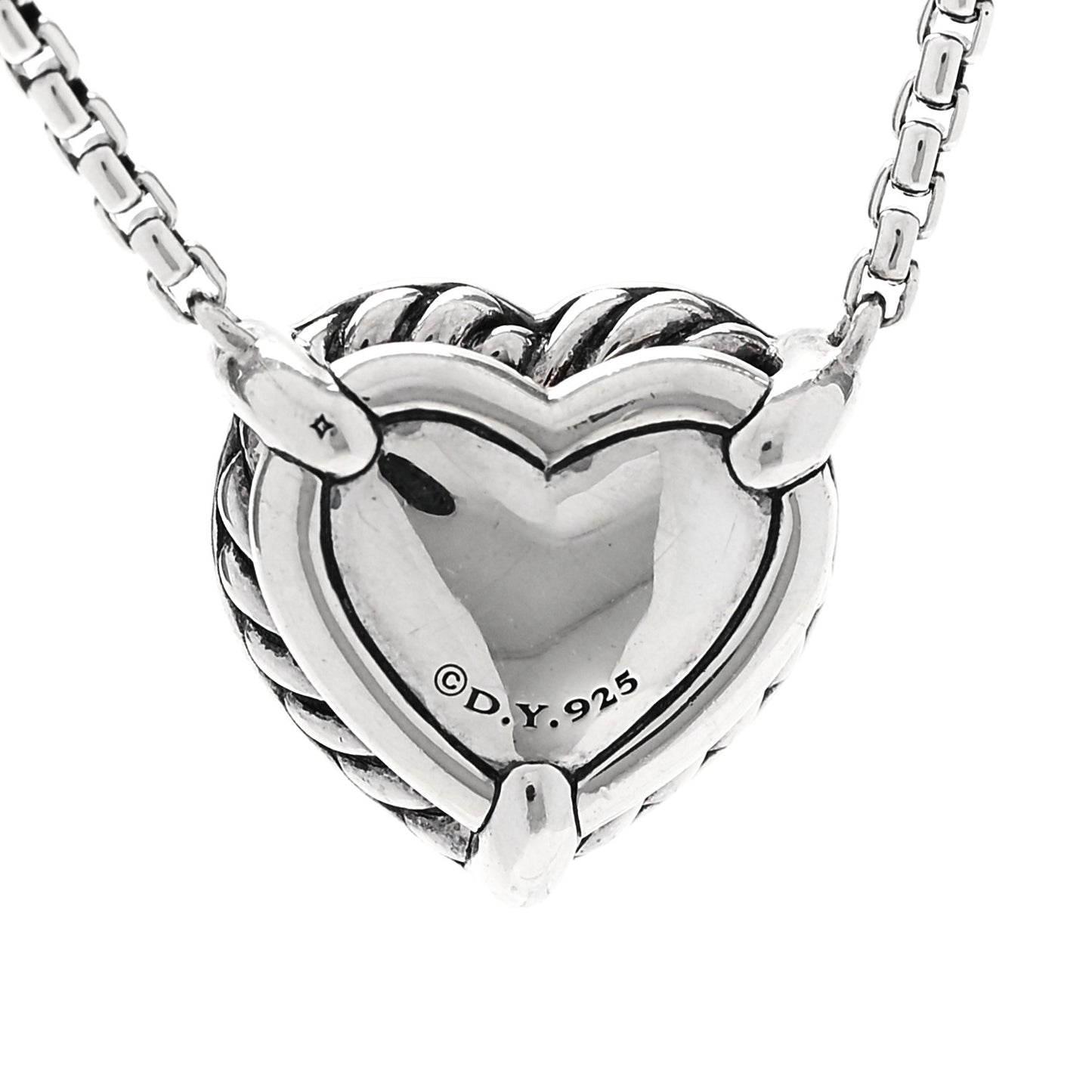 Sterling Silver Diamond Rhodolite Garnet Heart Chatelaine Pendant Necklace