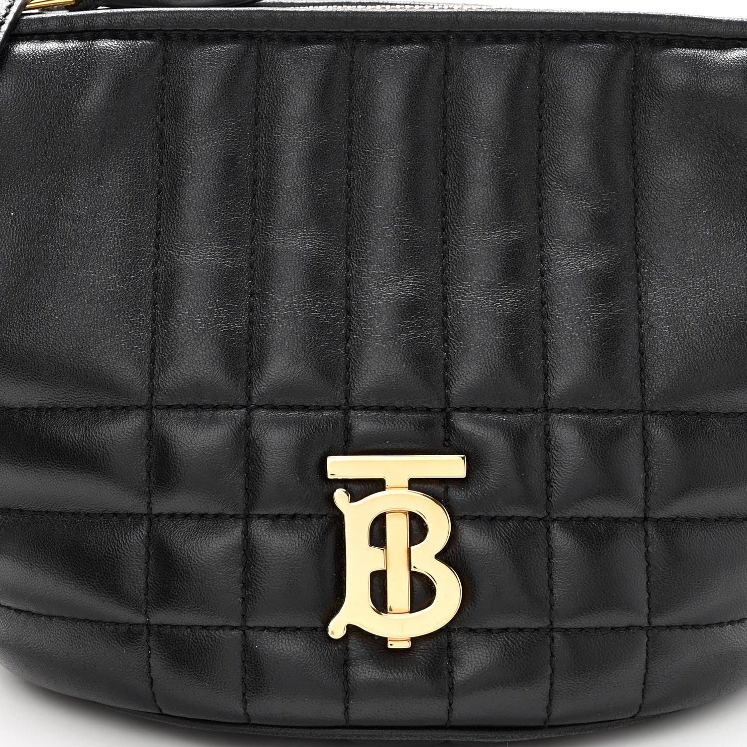 Burberry Lambskin Quilted Small Crescent Lola Bag Black 7 of 9