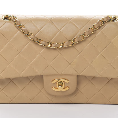 Chanel Lambskin Quilted Medium Double Flap Beige 9 of 16