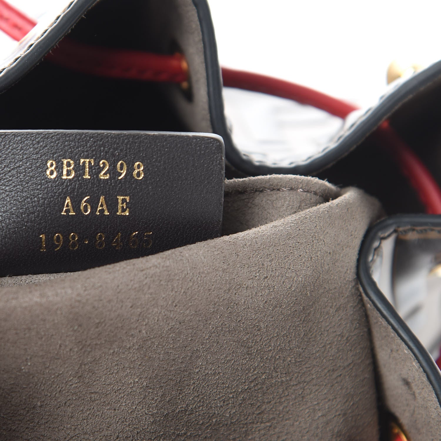 Fendi Vitello Grace F is Fendi Bi-Color FF 1974 Embossed Grande Mon Tresor Bucket Bag Maya Black Fragola 7 of 12