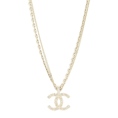 Chanel Crystal CC Multi Strand Chain Necklace Gold 1 of 7
