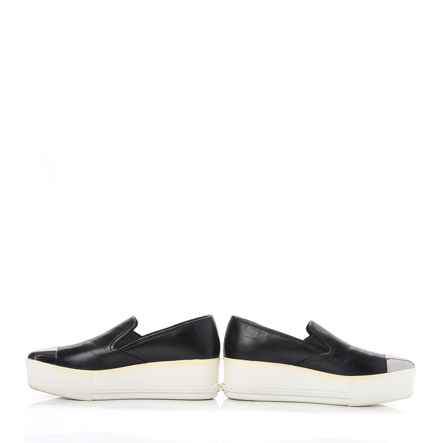 Miu Miu Nappa Metal Cap Toe Slip On Sneakers 36 Nero Black 6 of 15