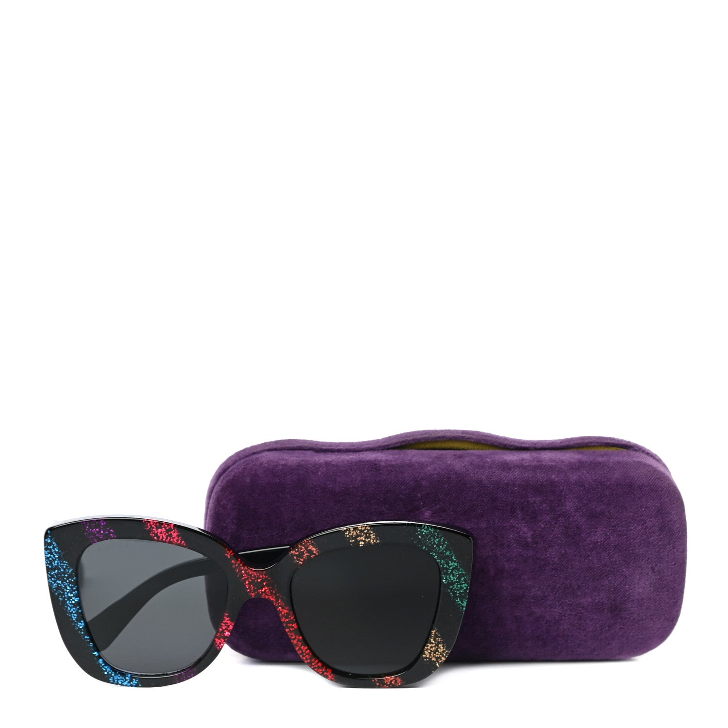 Gucci Acetate Glitter Sunglasses GG0327S Black 7 of 7
