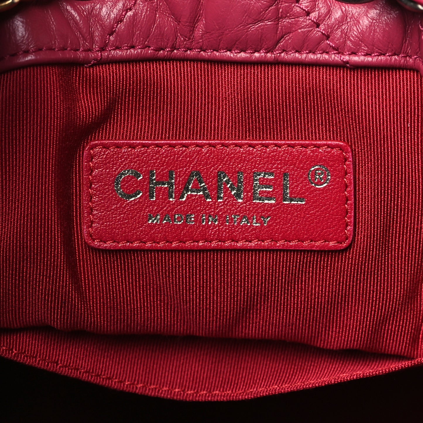 Aged Calfskin Chevron Quilted Small Gabrielle Backpack Dark Pink