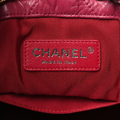 Chanel Aged Calfskin Chevron Quilted Small Gabrielle Backpack Dark Pink 6 of 9