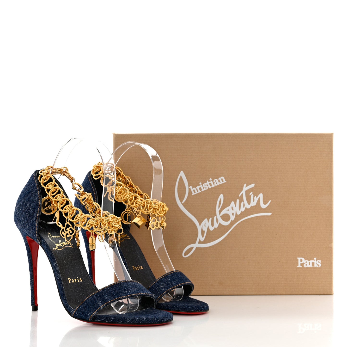 Denim Gourmi 100 Sandals 37.5 Blue Gold