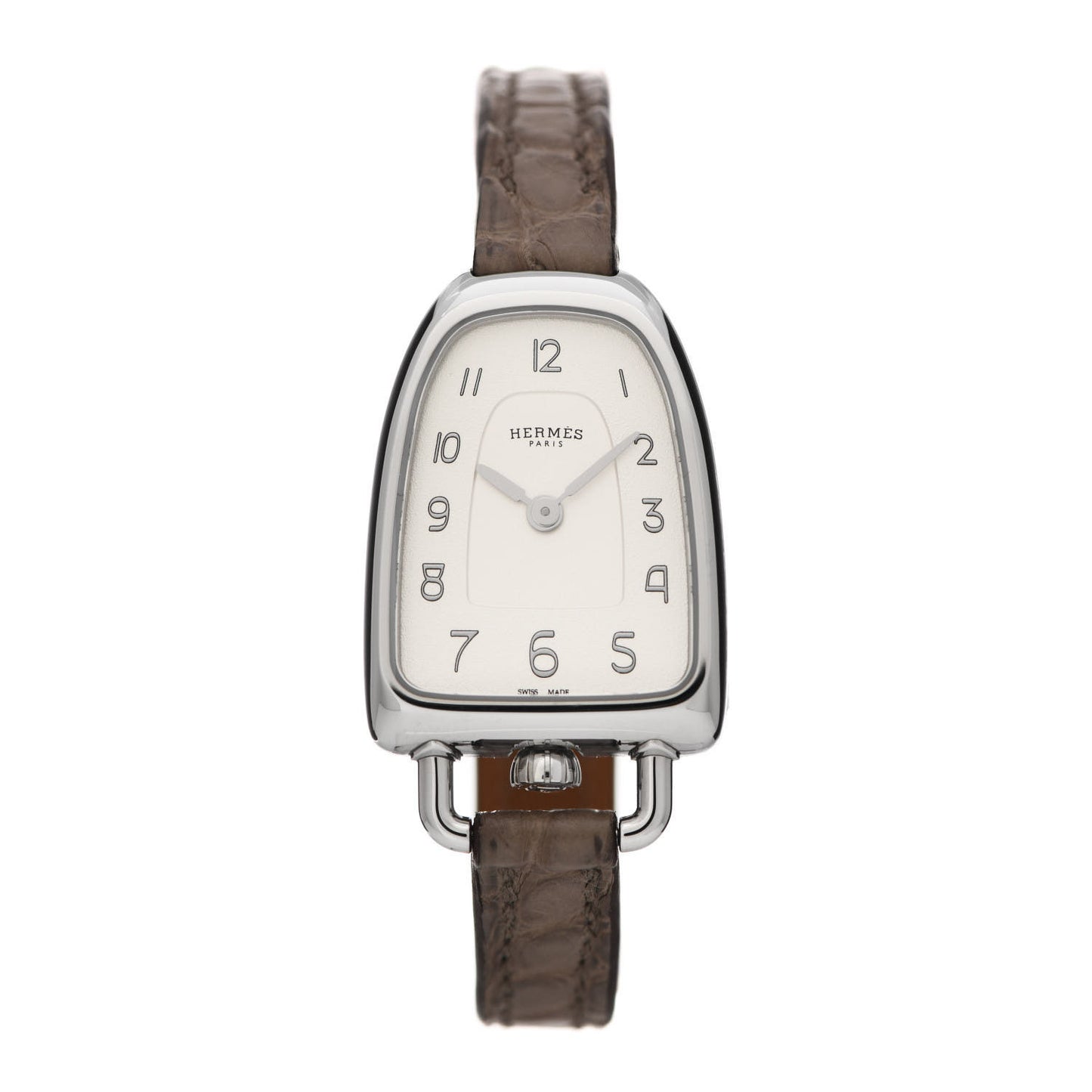 Stainless Steel Alligator 20mm Galop Quartz Watch Gris Elephant