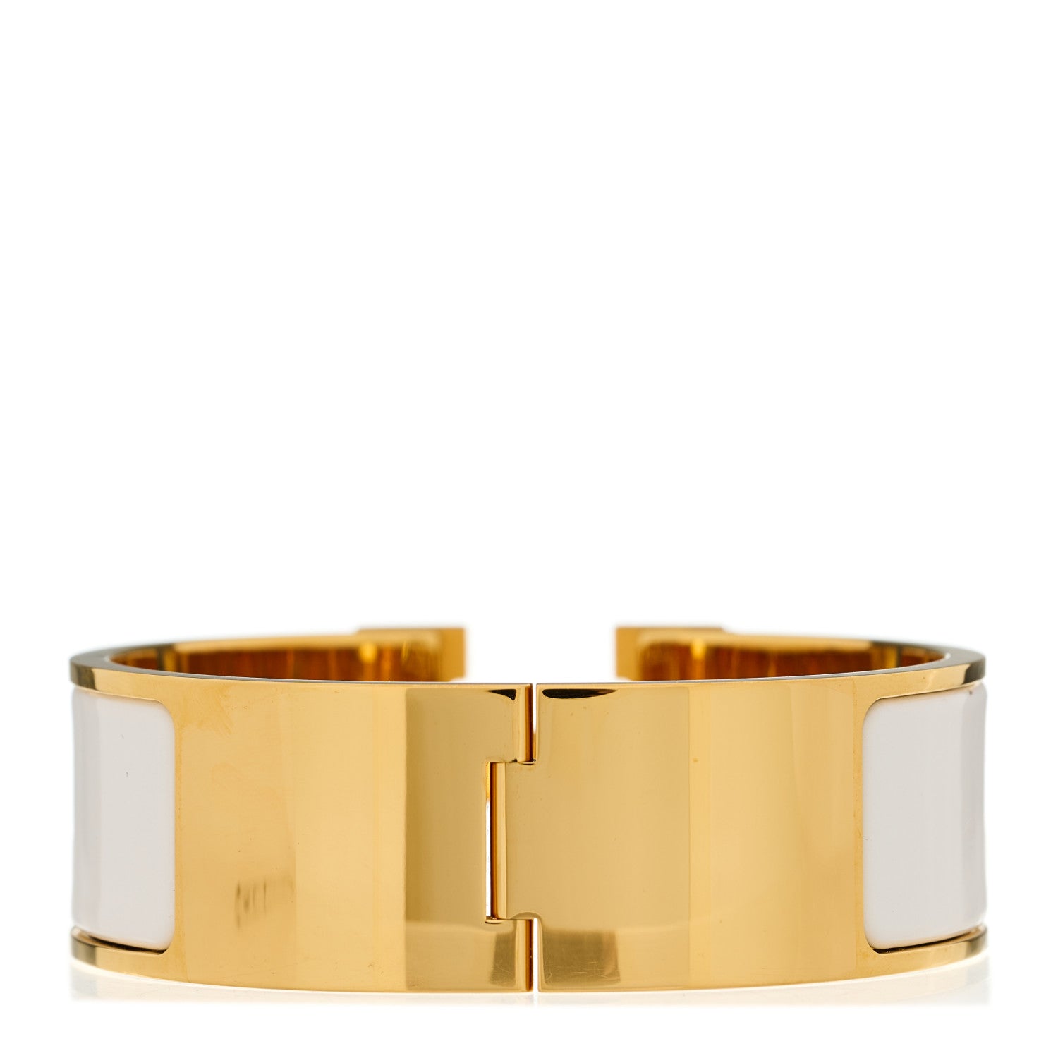 Hermes Enamel Wide Clic Clac H Bracelet GM White 3 of 4