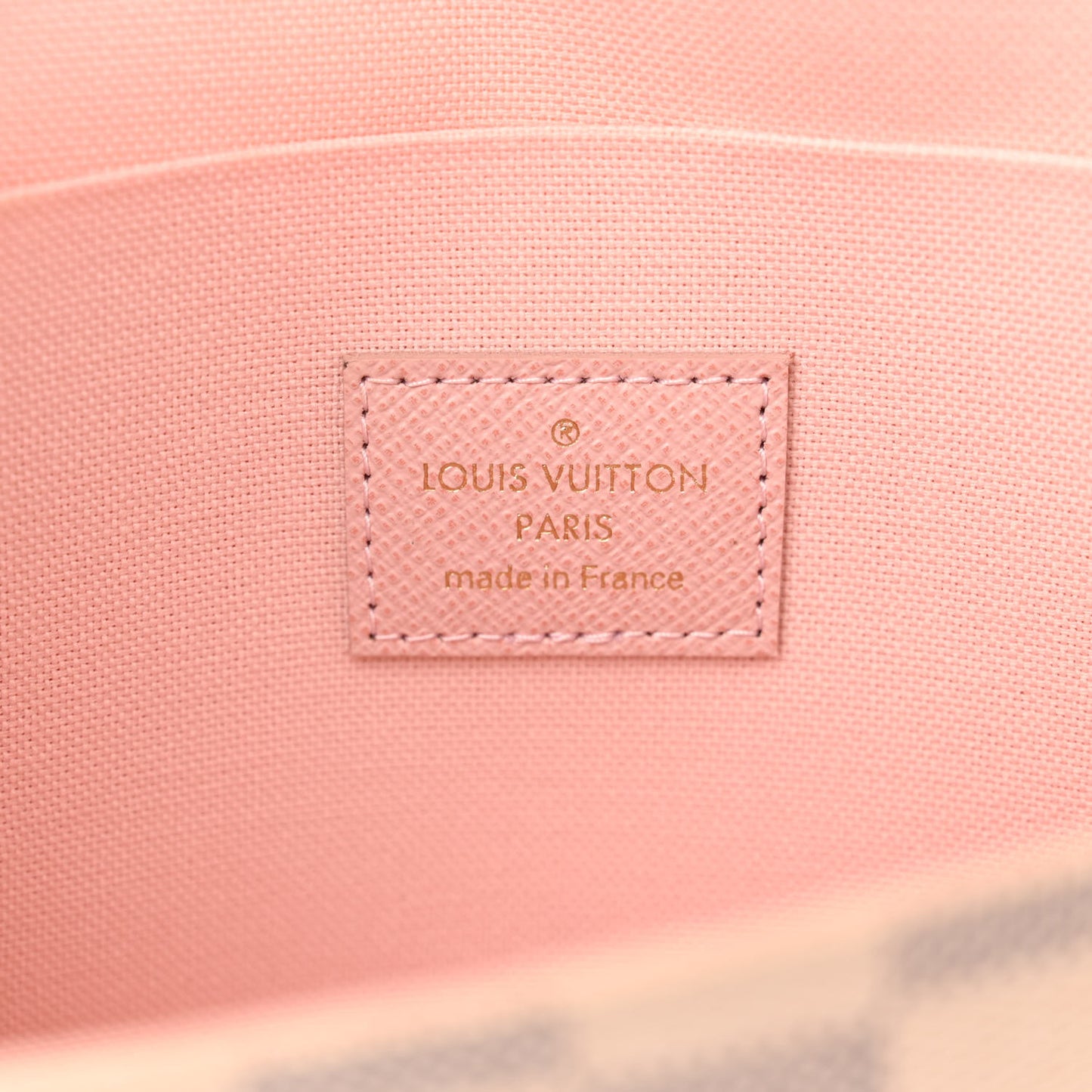 Damier Azur Pochette Felicie Chain Wallet Rose Ballerine