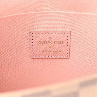 Louis Vuitton Damier Azur Pochette Felicie Chain Wallet Rose Ballerine 6 of 11