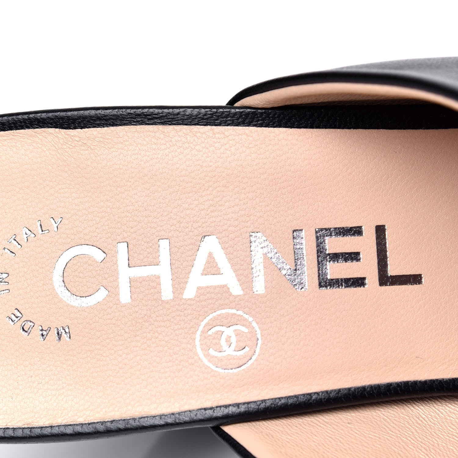 Chanel Lambskin Cap Toe CC Mules 37.5 Black 6 of 6
