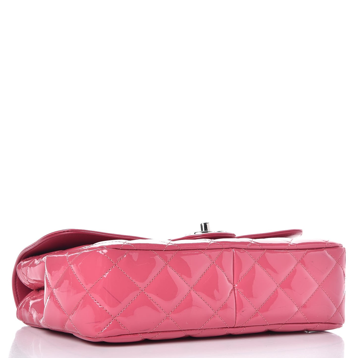 Patent Quilted Large Coco Shine Flap Pink