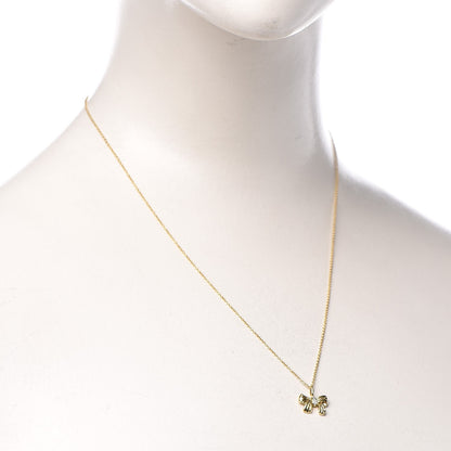 David Yurman 18K Yellow Gold Diamond Bow Pendant Necklace 2 of 6