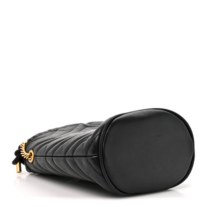 Gucci Calfskin Matelasse Mini GG Marmont 2.0 Bucket Bag Black 4 of 12